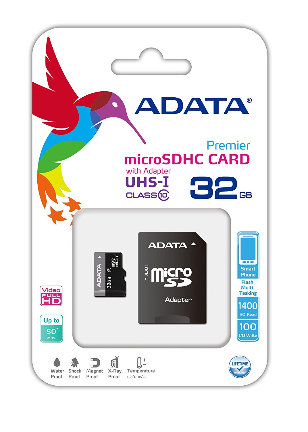 ADATA Premier 32GB MicroSDHC/SDXC UHS-I Class 10 V10 A1 Memory Card with Adapter Read up to 100 MB/s (AUSDH32GUICL10A1-RA1) (1072)