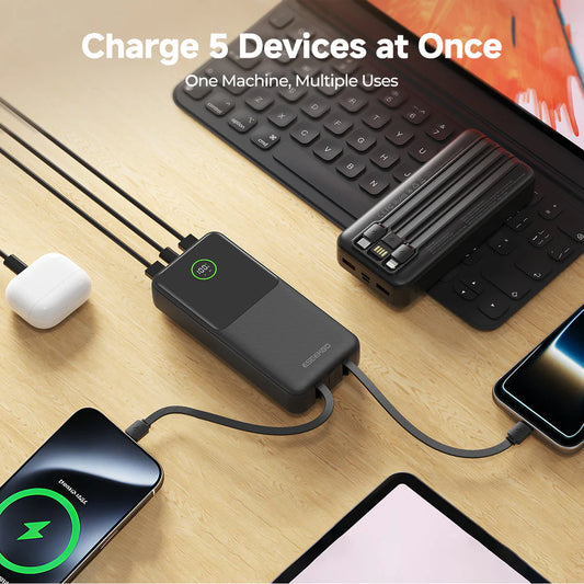 ESEEKGO P-21B 22.5W 20000mAh Power Bank With Built-in 3 Cables (1107932) (MSRP $69.99)