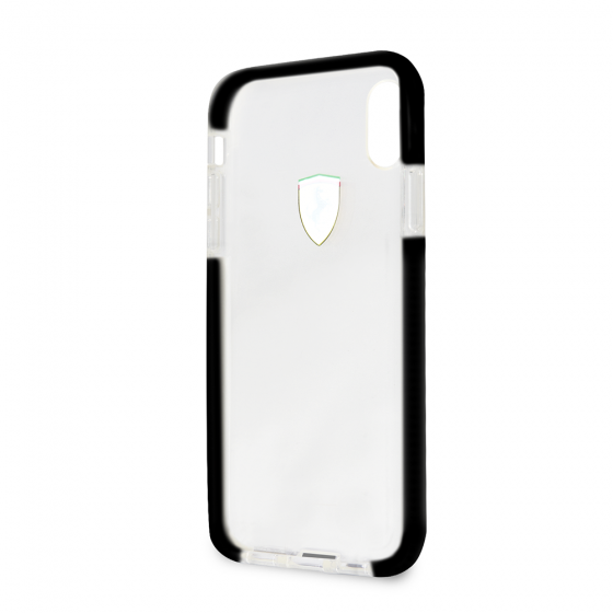 IPHONE X & IPHONE XS FERRARI ON TRACK COLLECTION, TPU/PC BLACK TRANSPARENT SHOCK ABSORPTION CASE WI(130)