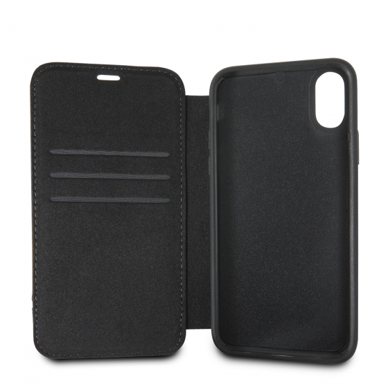 IPHONE X & IPHONE XS MERCEDES-BENZ LEATHER PATTERN II - WALLET CASE(127)