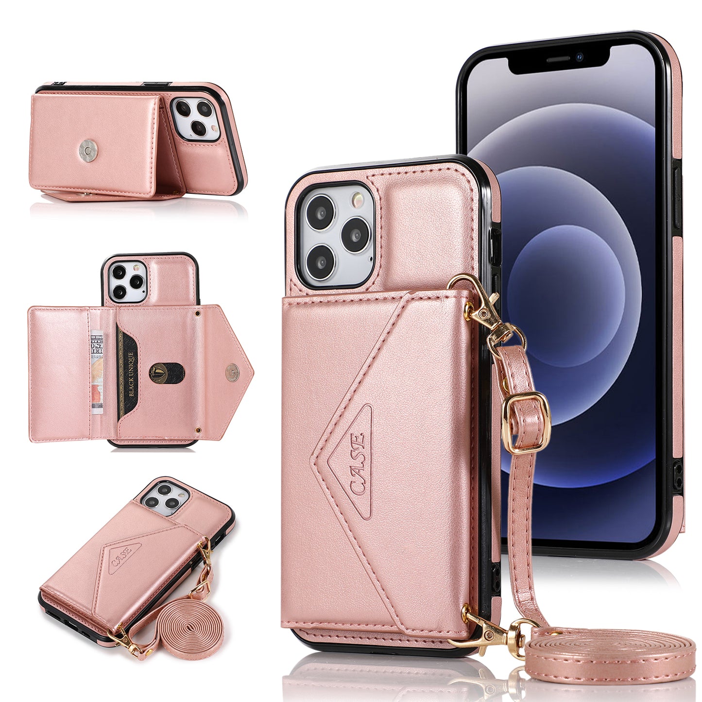 Samsung A02s ELEGANT Wallet Case ID Money Holder Case Cover - Rose Gold (1102311)