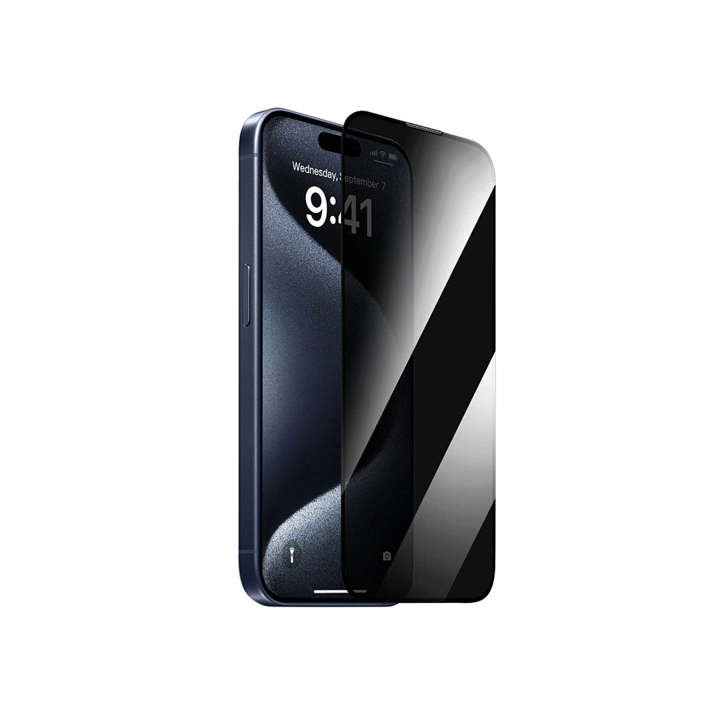 WiWU Anti-spy tempered glass for iPhone16 Pro Full cover Privacy protection Easy to install without bubble Smooth& Anti-fingerprint - Privacy (1107302)