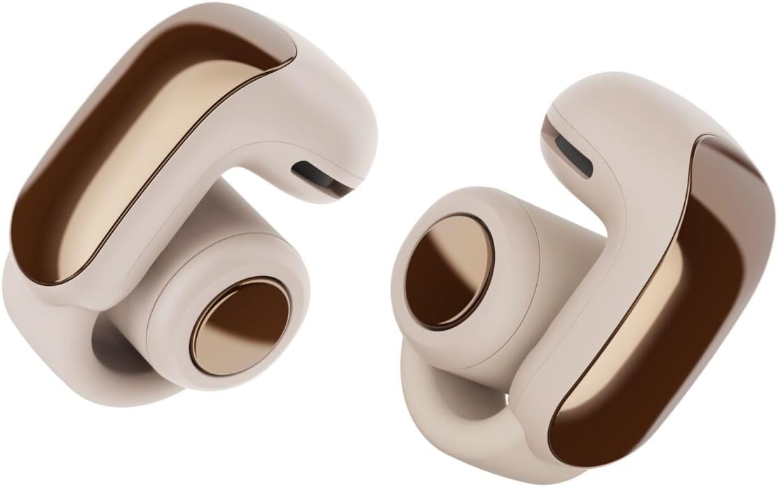 Bose Ultra Open Earbuds - Bluetooth Open Ear Earbuds with OpenAudio for Awareness, Clip-On Design for Comfort, Water Resistant, Up to 48 Hrs of Playtime, Desert Gold - Limited Edition Color ( 1103538) (MSRP $259.99)