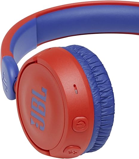JBL Jr310BT Kids Wireless On-Ear Headphones - Bluetooth Headphones with Microphone, Safe Sound Under 85dB Volume, 30H Battery, Foldable, Comfort, Easy, Soft, Cool Colors (Red) ( 1103540) (MSRP $49.99)
