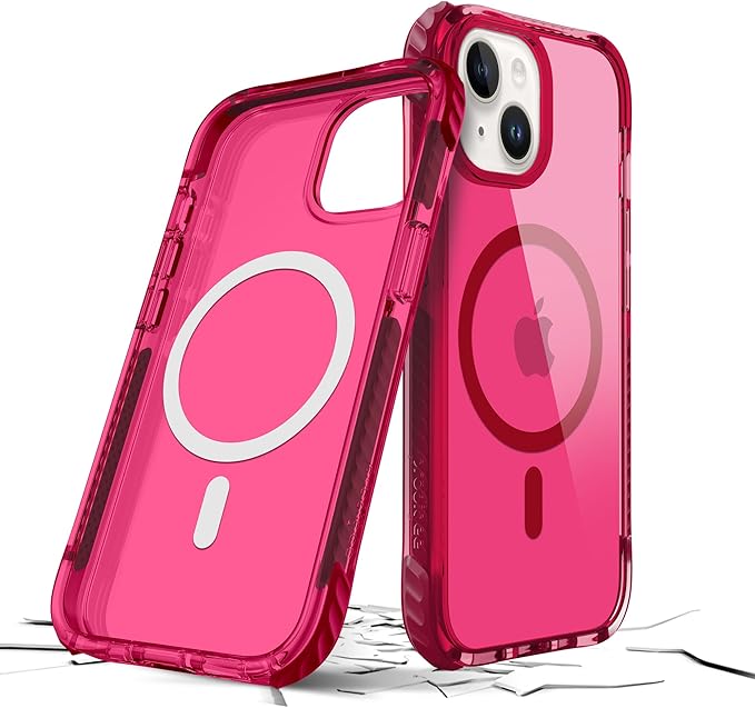Prodigee iPhone 15 Safetee Neo Fuchsia+ Mag|Bright Colorful Vivid Vibrant Neon|Drop Tested|Dual Layer Cover| Wireless Charging Compatible | Shockproof |Scratch Resistant ( 1107816) (MSRP $69.99)
