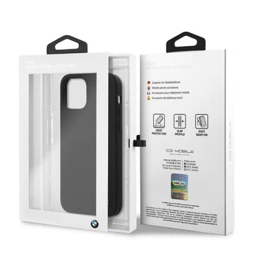 iPhone 12 / 12 Pro - Silicone Black Signature Collection Metal Logo - BMW (1102502)