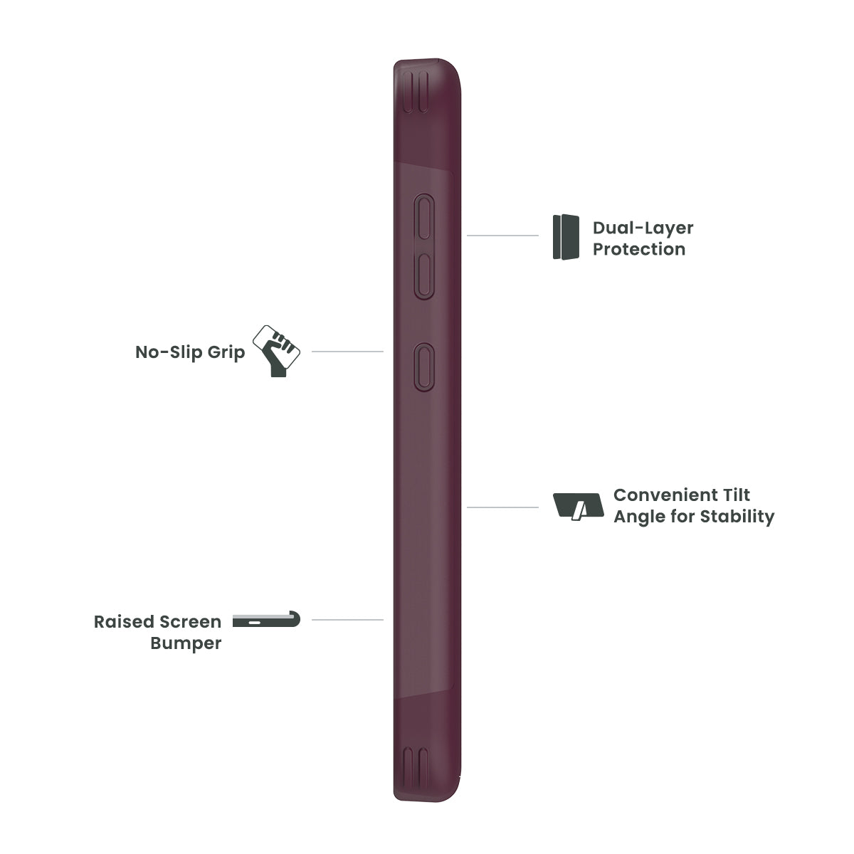 Cricket Debut Quikcell ADVOCATE Dual-Layer Kickstand Case - Very Berry (1103101)