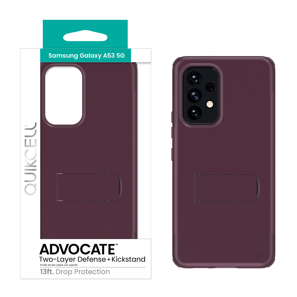 Samsung Galaxy A53 5G Quikcell ADVOCATE Dual-Layer Kickstand Case - VERY BERRY (1103587)