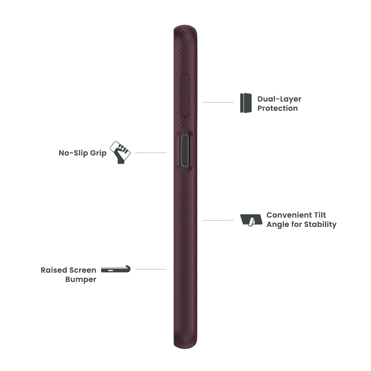 Samsung Galaxy A23 5G QUIKCELL GRAND ADVOCATE Dual-Layer Kickstand Case - PUNK PLUM (1104816)
