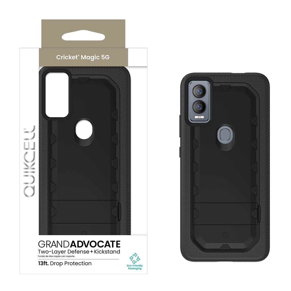 Quikcell Cricket Magic 5G GRAND ADVOCATE Dual-layer Kickstand Case Armor Black (1107618)