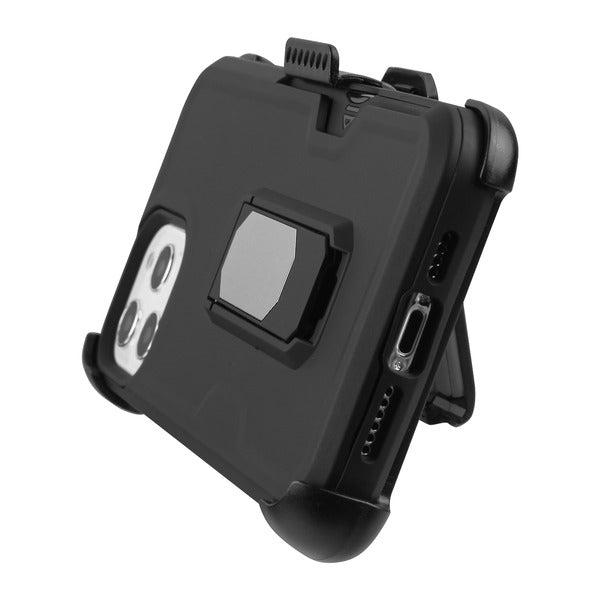 MyBat Grip Stand Protector Case Combo (with Black Holster)(with Card Wallet) for Apple iPhone 12 (6.1) / 12 Pro (6.1) - Black / Black (1106463)