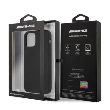iPhone 12 / iPhone 12 Pro - Silicone Black Big White Logo - AMG (1102503)