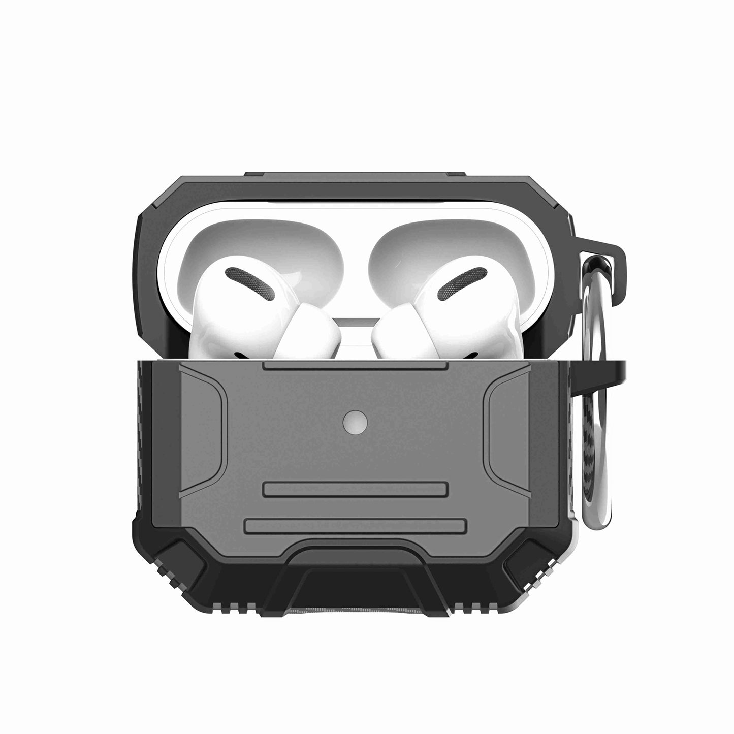 AirPods Pro Rugged ShockProof Hybrid With Metal Hook Case Cover - Black (1102809)