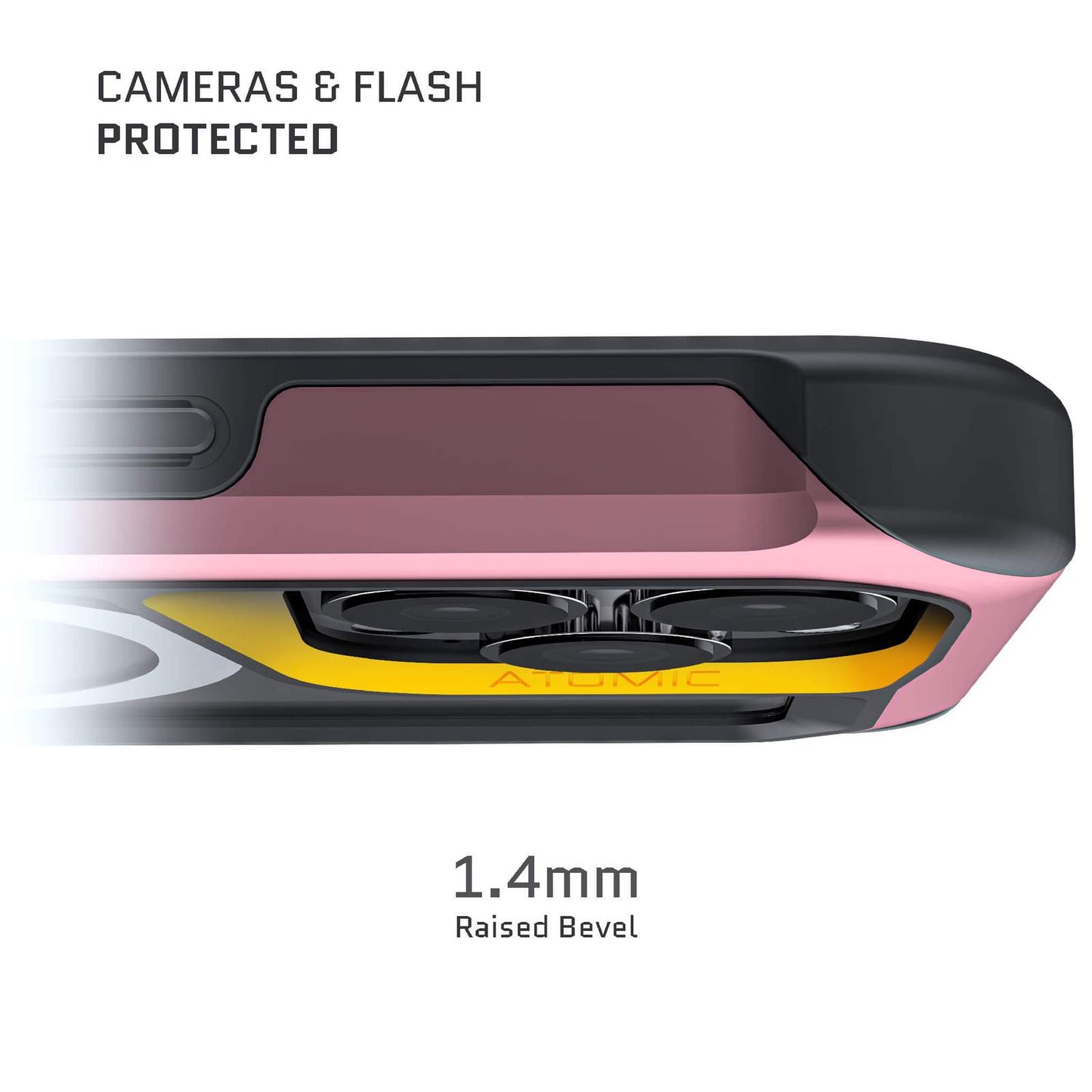 iPhone 13 Pro Max - ATOMIC Slim Metal Case with MagSafe - Black/Pink (1102210)