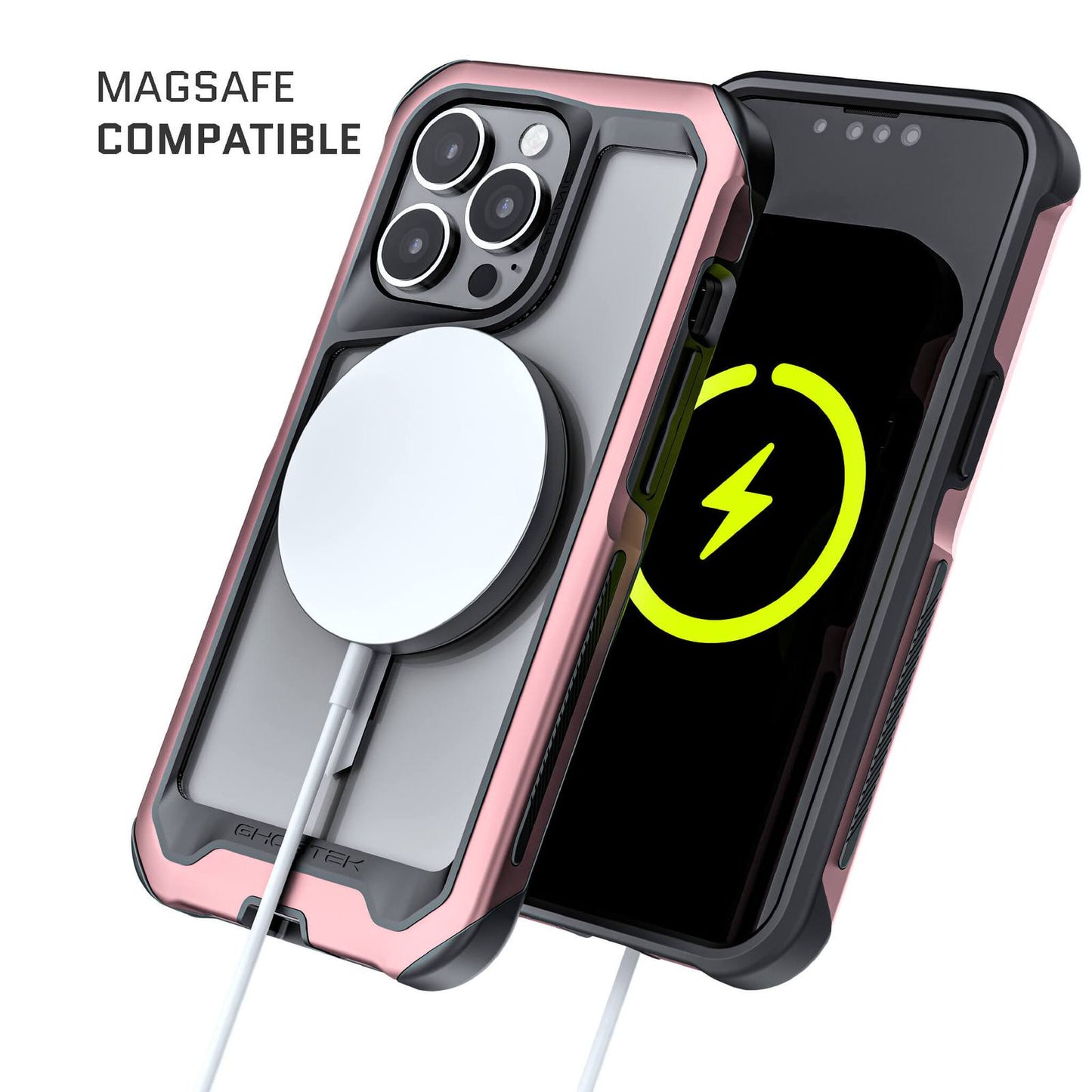 iPhone 13 Pro Max - ATOMIC Slim Metal Case with MagSafe - Black/Pink (1102210)