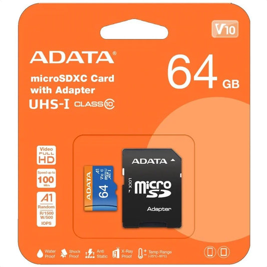 ADATA Micro SD Card (Class 10) 64G - Black (1108256)(MSRP $59.99)