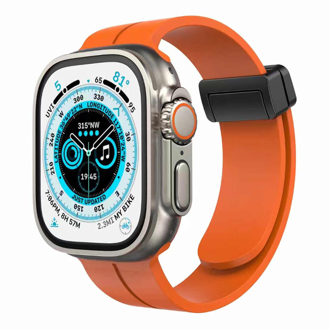 Apple Watch Size 38/40/41mm Magnetic Buckle Premium Silicone Watch Band - Orange (1107567)