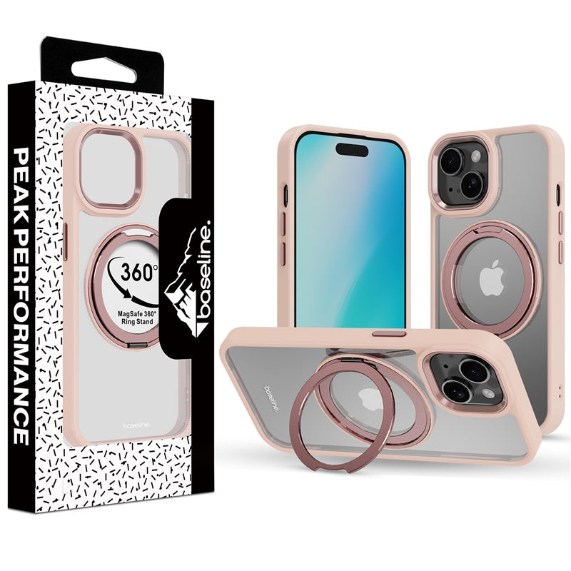 baseline RingRound 360° Kickstand Case w/ MagSafe for iPhone 16e / 15/14 / 13 - Pink ( 11037748) (MSRP $59.99)