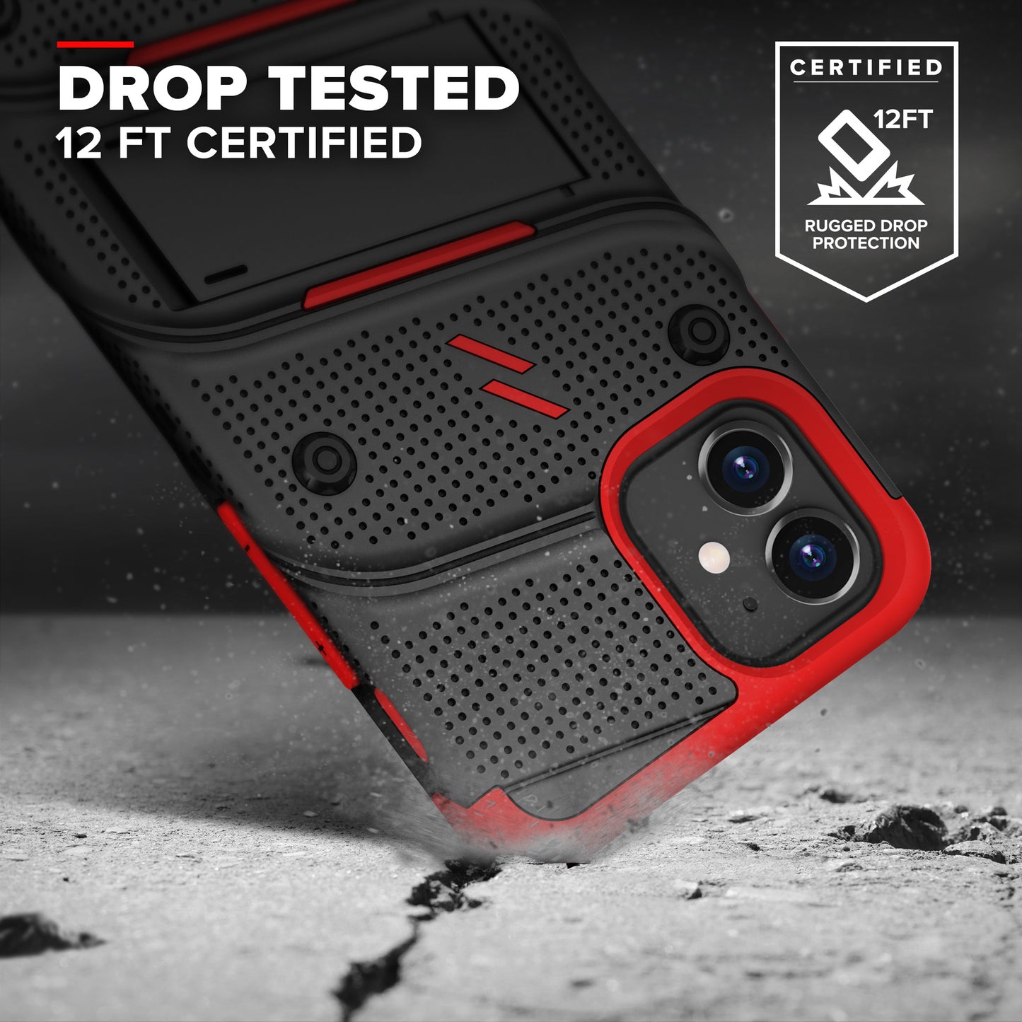 Apple iPhone 12 Mini 5.4 ZIZO BOLT Series Case - Black & Red (110103)