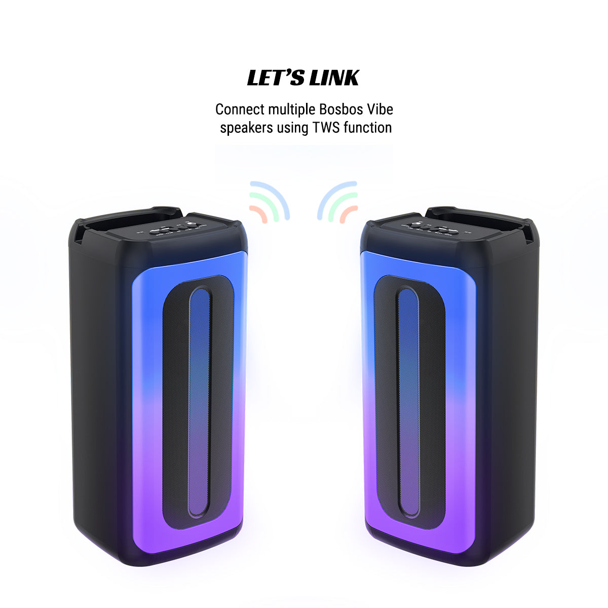 Bosbos Wireless Bluetooth Party Speaker Vibe™ Max - 14.6" LED - Black (1107679)