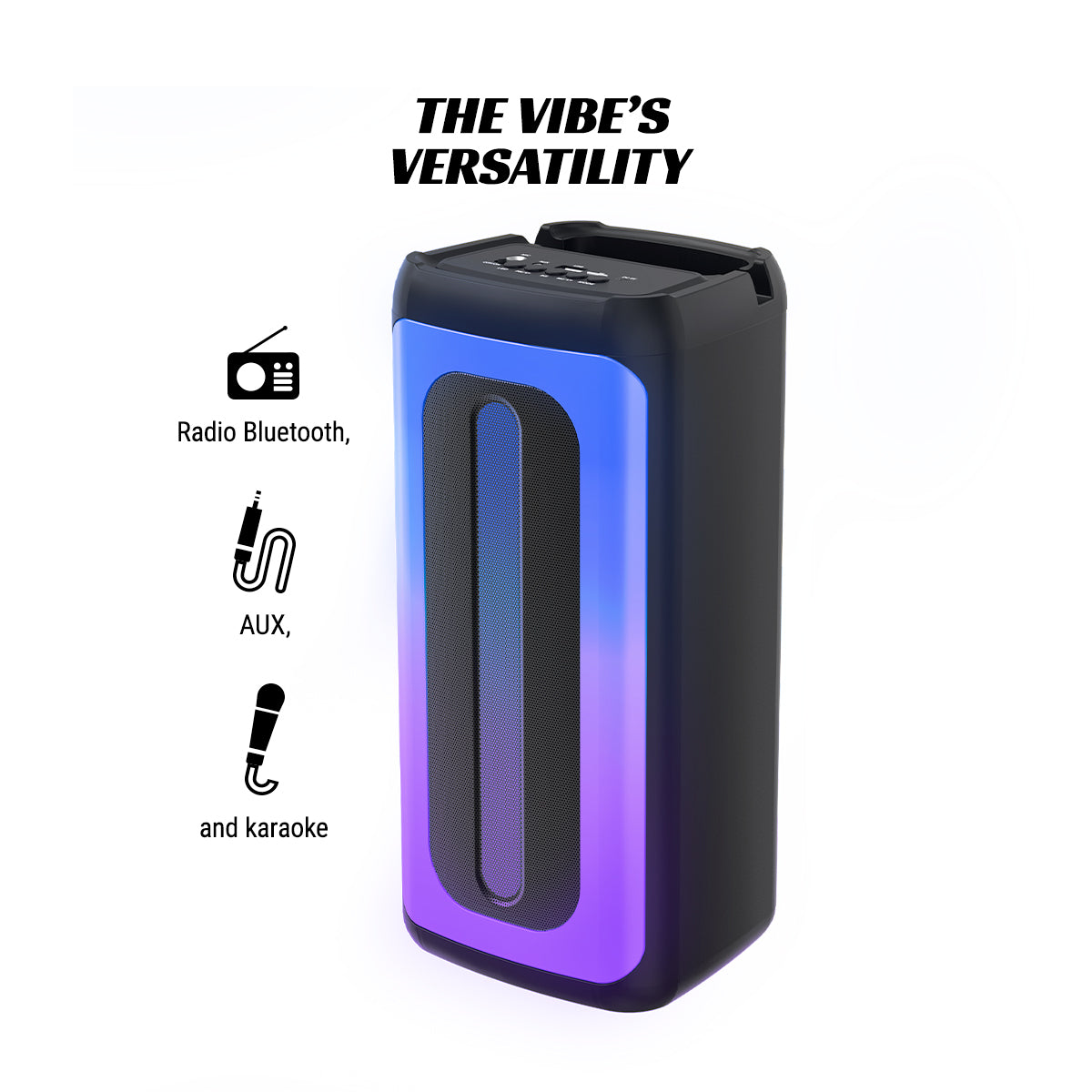 Bosbos Wireless Bluetooth Party Speaker Vibe™ Max - 14.6" LED - Black (1107679)