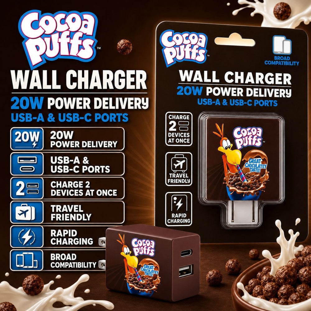 CANDY 20W WALL CHARGER - EWALCP-12-ST - COCOA PUFFS ( 1108015) (MSRP $59.99)