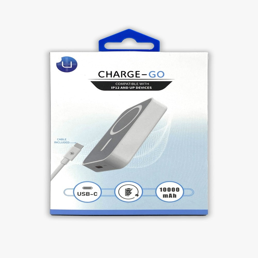 UPLUS CHARGE UP MAGNETIC POWERBANK 10000MAH 20W OUTPUT TYPE C COMPATABLE FAST CHARGING - WHITE (1107768)