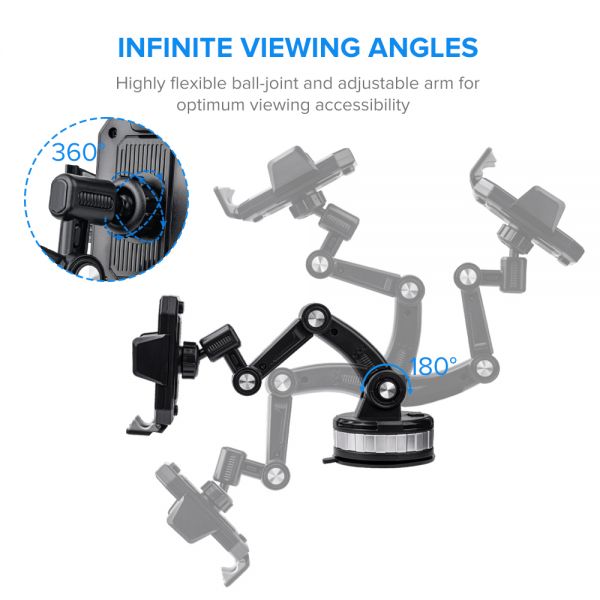 Cube® - Black One Touch Lock 360 Stereo Rotation Dashboard and Windshield Car Mount Holder (1103056) (MSRP 49.99)