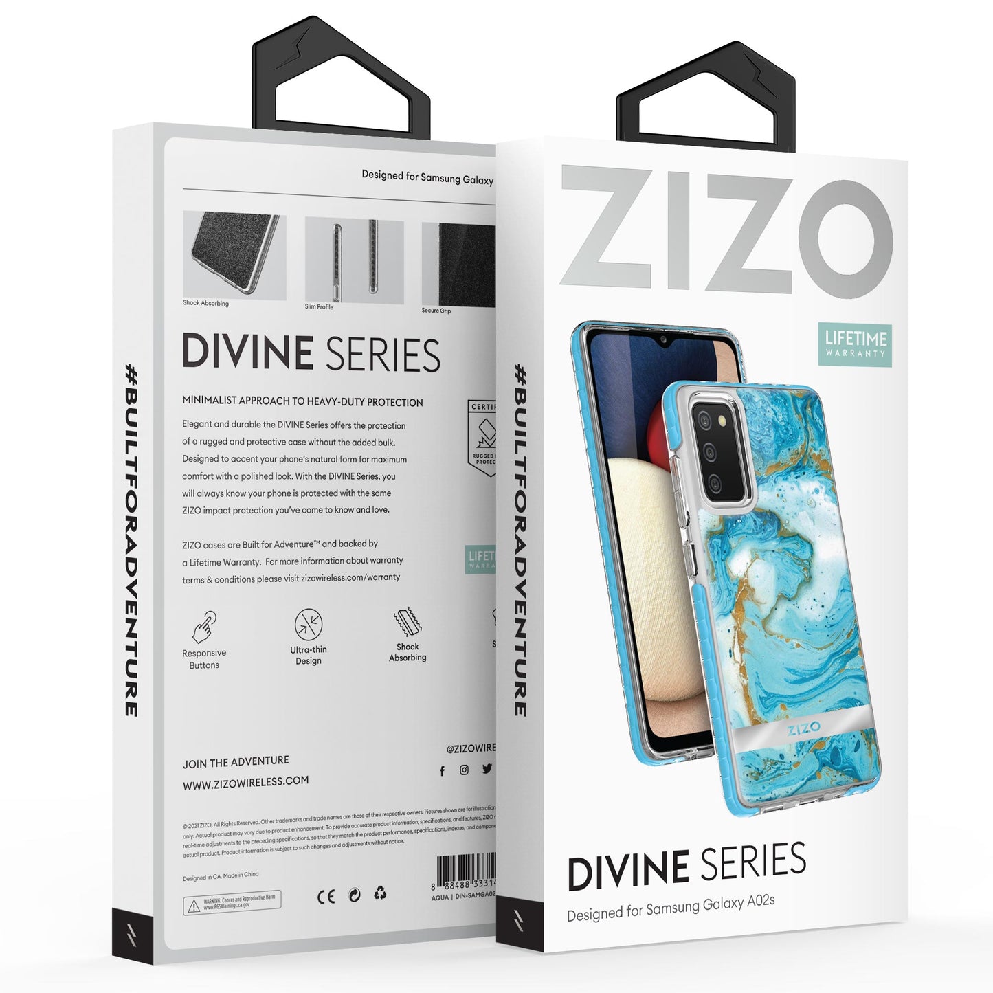SAMSUNG GALAXY A02s ZIZO DIVINE SERIES CASE - AQUA (1101038)