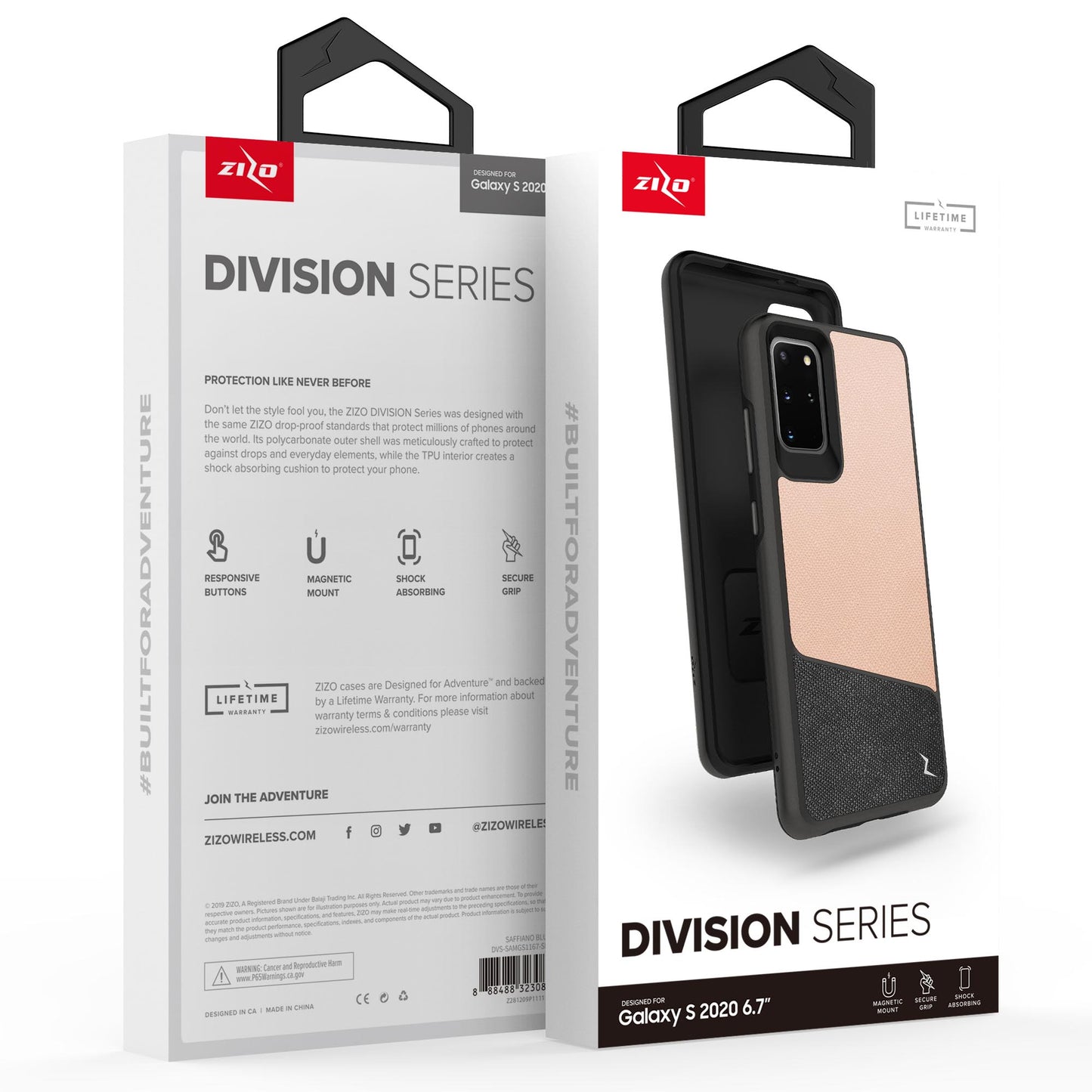 ZIZO DIVISION SERIES GALAXY S20+ CASE - SAFFIANO BLUSH (10179)