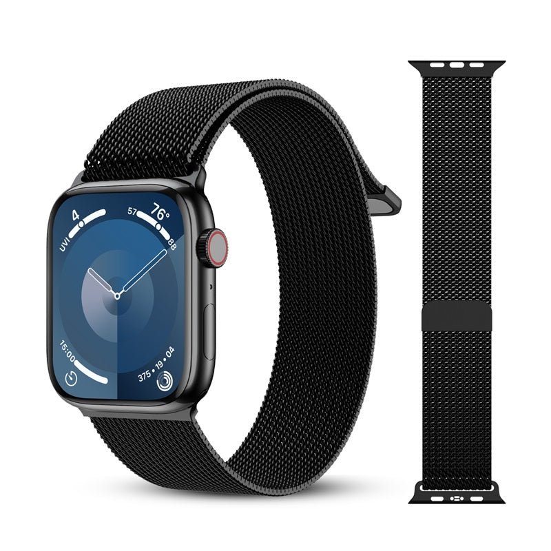 echelon Ironclad Stainless Steel Loop for Apple Watch Series 9 41mm/Watch Series 10 42mm / Watch SE (2022) 40mm - Black (1107637)