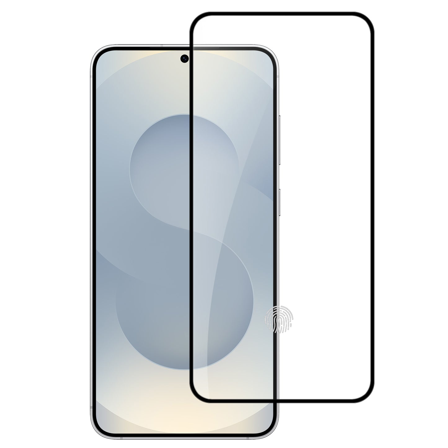 Samsung s25 FE Bulk White Paper Card Package Black edged Tempered Glass (Black) ( 1103580) (MSRP $29.99)