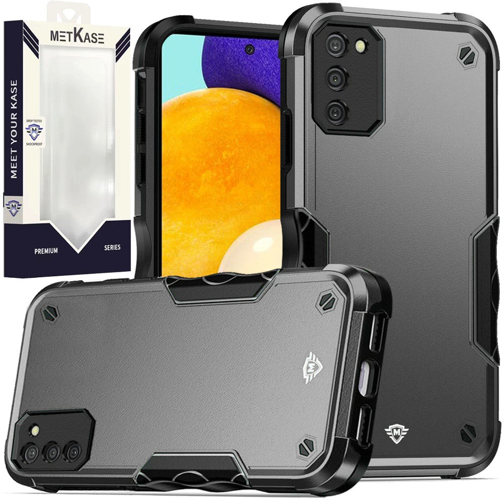 Samsung A03s METKASE Exquisite Tough Shockproof Hybrid in Slide-Out Package - Grey/Black (1106871)