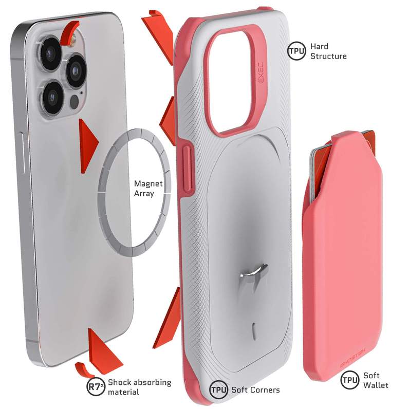 Apple iPhone 13 Pro Ghostek Exec Series Cardholder Wallet Magsafe Case - Pink (1102951)