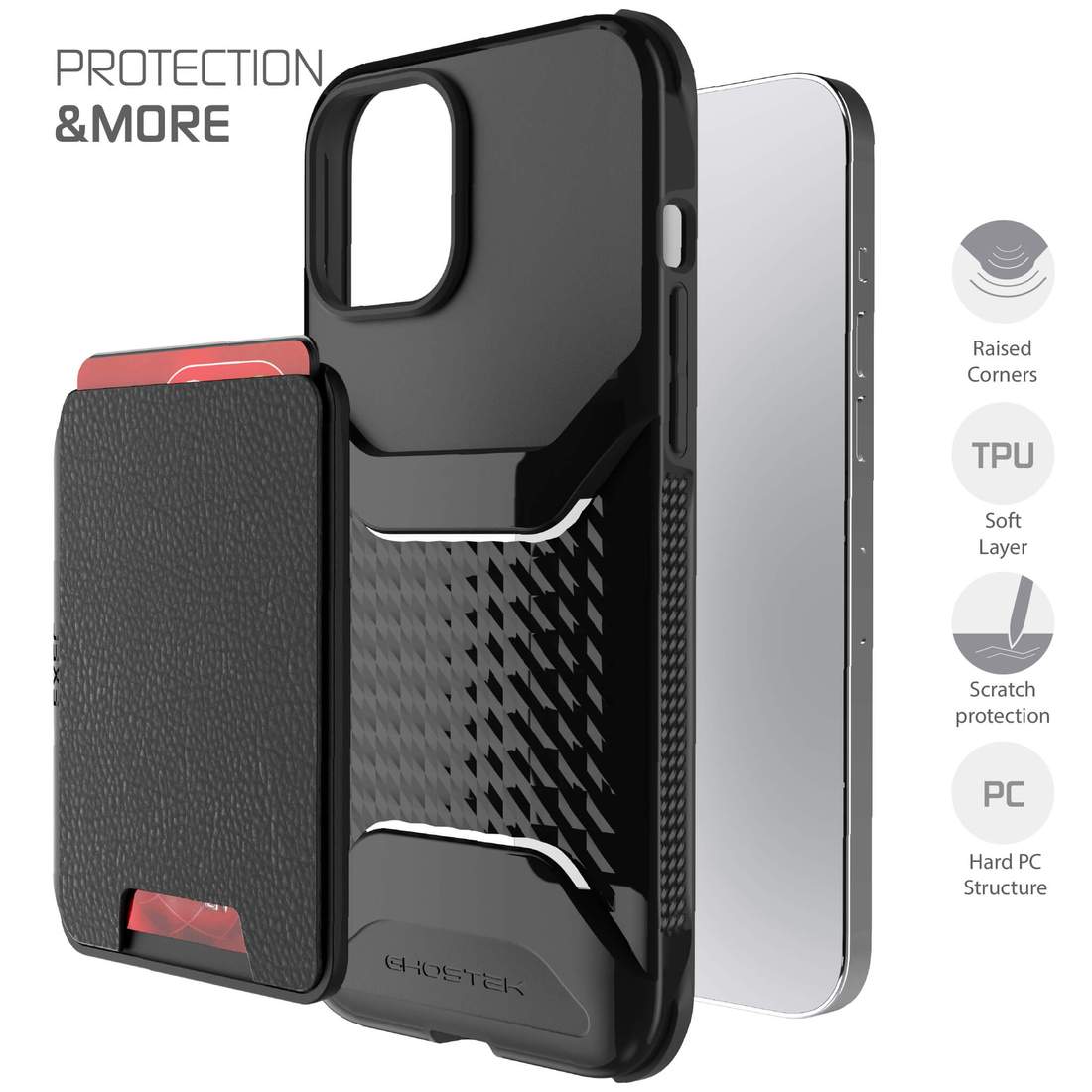 Apple iPhone 12 Pro Max Ghostek EXEC Magnetic Wallet Case with Card Holder - Black (1101723)