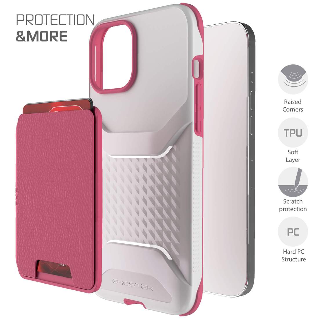 Apple iPhone 12 Pro Max Ghostek EXEC Magnetic Wallet Case with Card Holder -Pink (1101721)