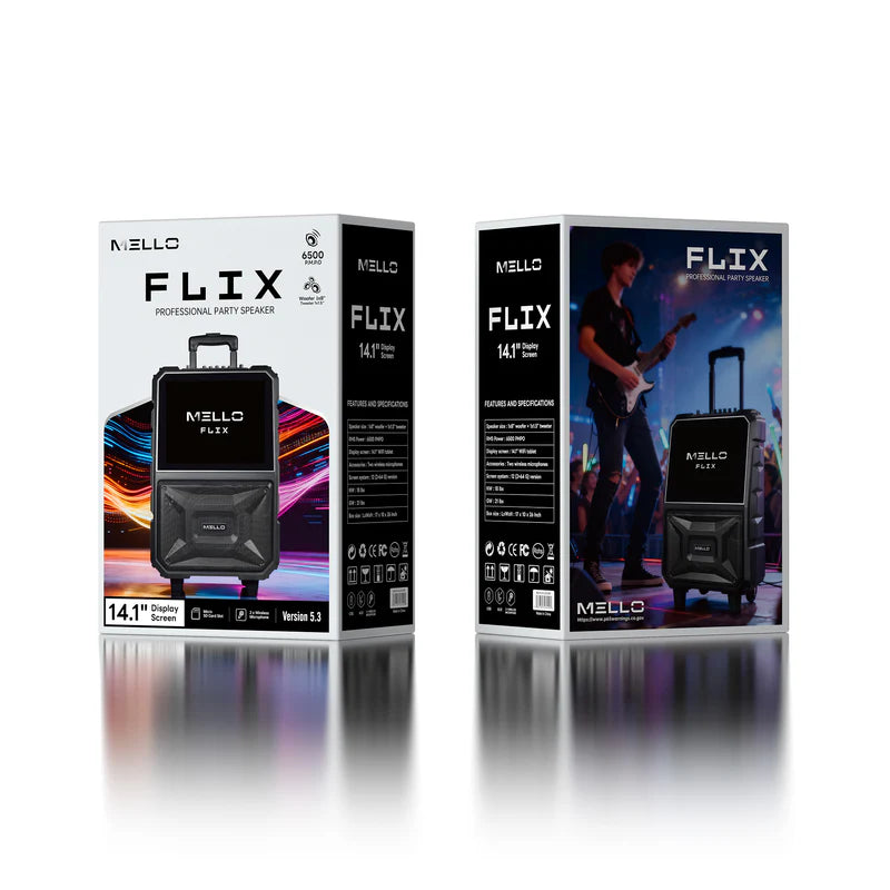 MELLO FLIX 1 X 8" INCH 6500 WATTS WITH 14.1" WIFI TOUCH SCREEN SPEAKER ( 1107602) (MSRP $399.99)