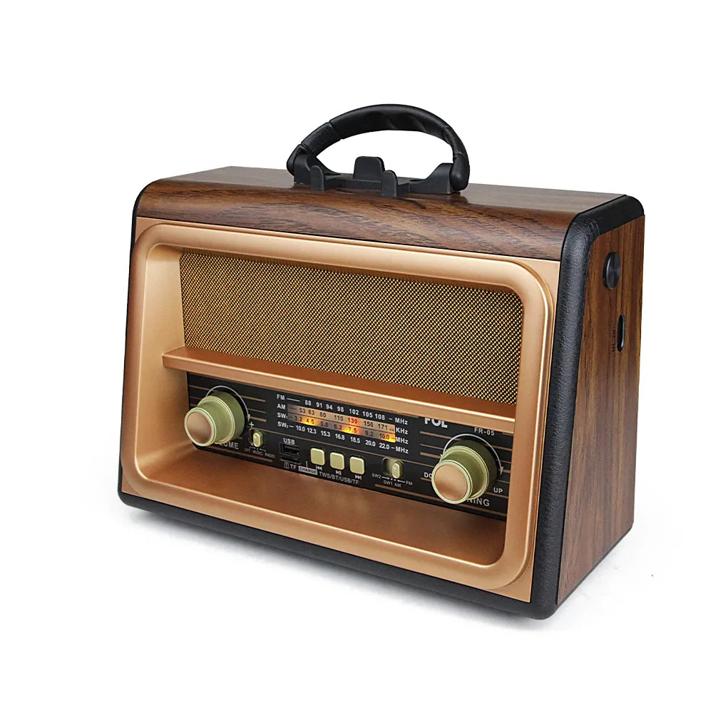 Rediscover Classic Sound with the FOL FR-05 Retro Radio Speaker Bluetooth, USB, microSD, and TWS technology (1103036) (MSRP 69.99)