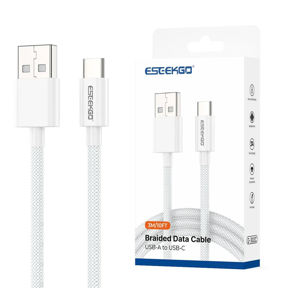 ESEEKGO G-302C 2.0A 3M/10FT Nylon Braided USB to Type-C Data Cable (1108126) (MSRP $49.99)