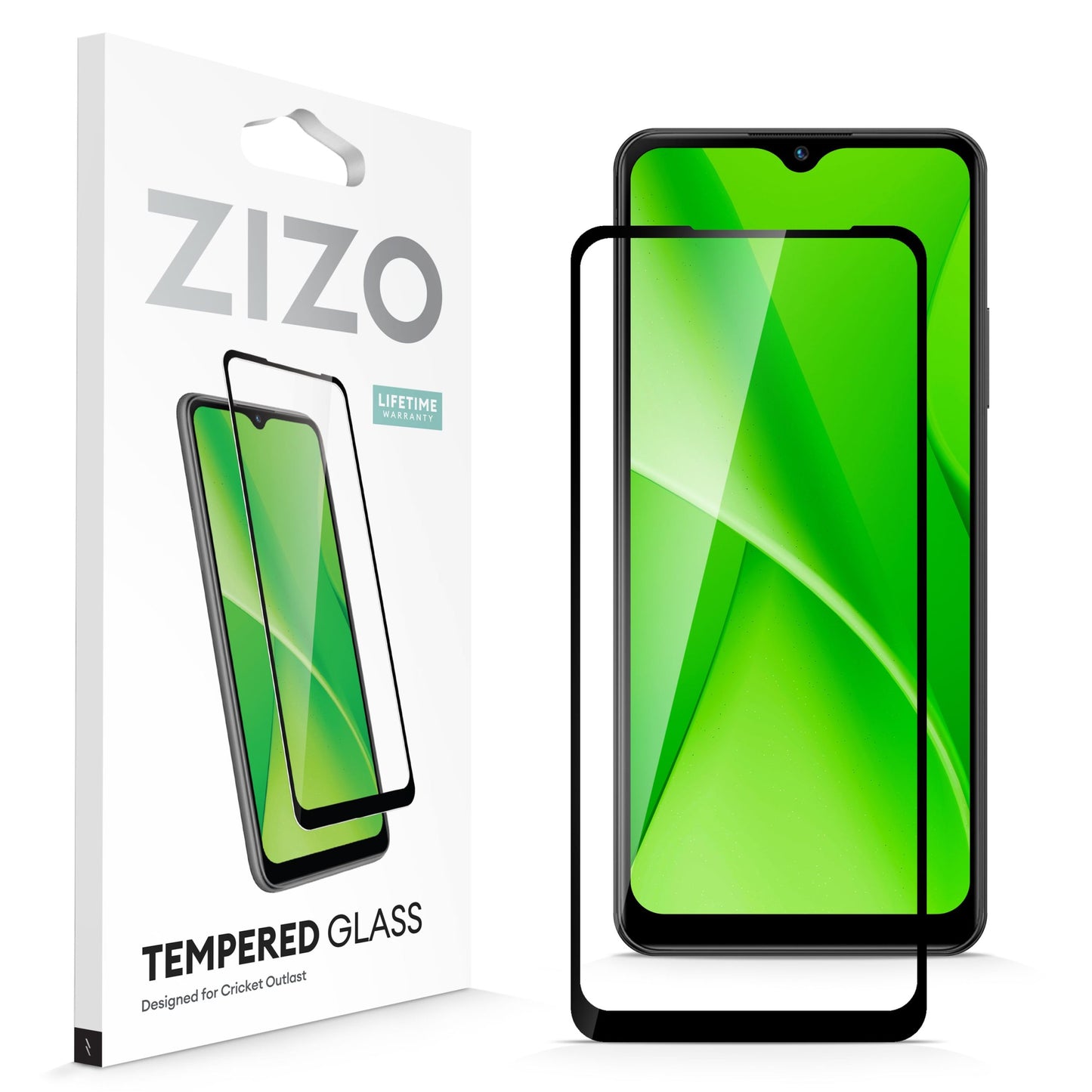 ZIZO TEMPERED GLASS SCREEN PROTECTOR FOR CRICKET OUTLAST - BLACK (1106238)