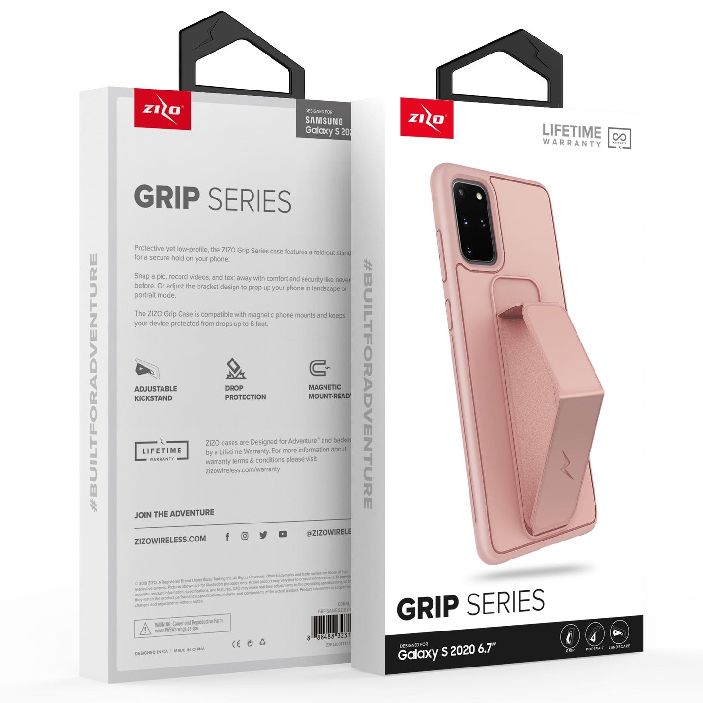 ZIZO GRIP SERIES GALAXY S20+ CASE - CORAL PINK (10168)
