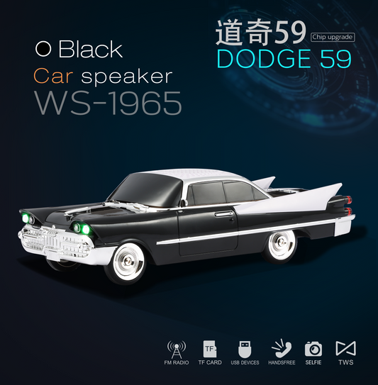 Portable Car Shape Display WS-1965 Car Speaker Waterproof Wireless Music Player with RGB LED Light Doege 59 ( 1103712) (MSRP $59.99)
