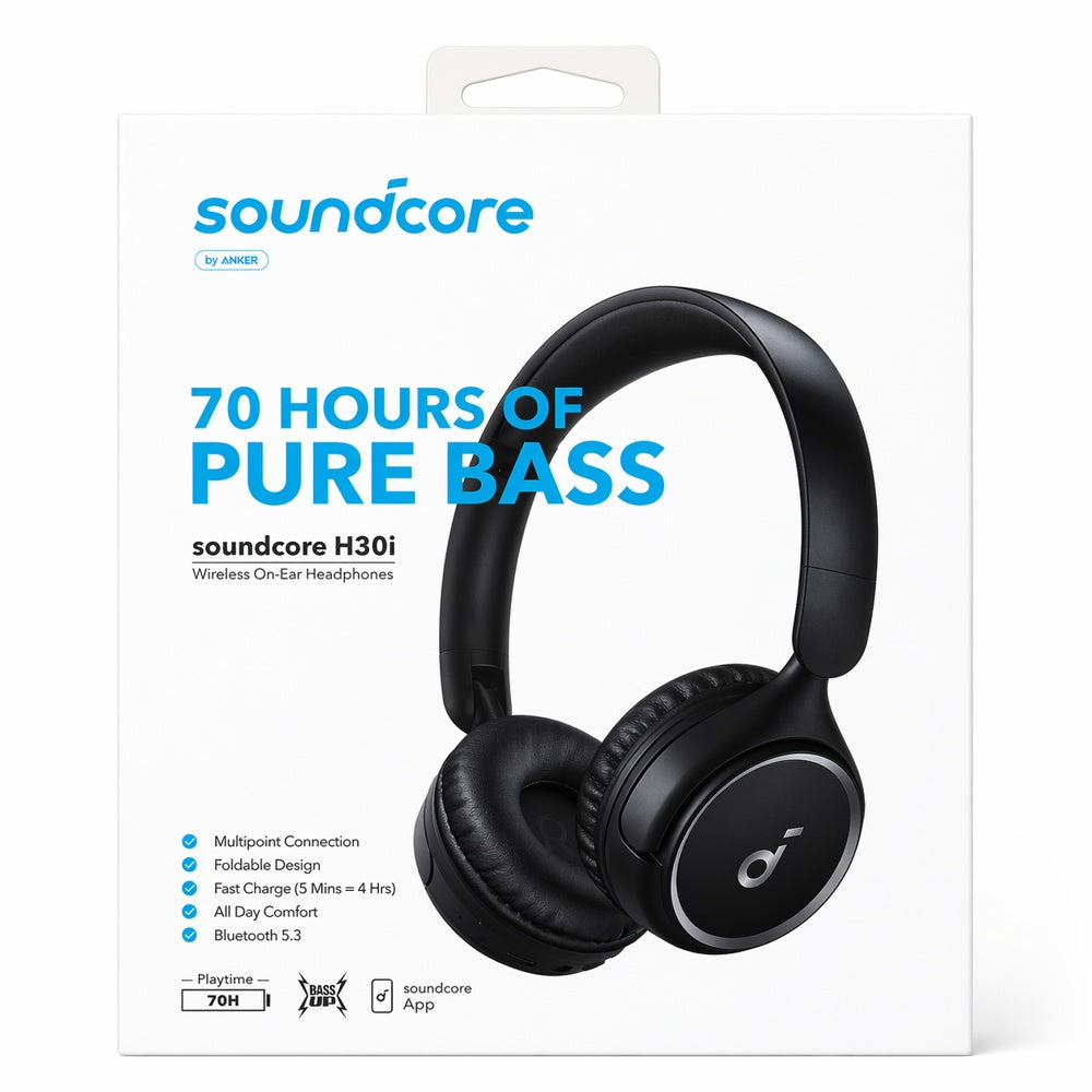 ANKER H30i WIRELESS HEADPHONES - BLACK ( 1107889) (MSRP $69.99)