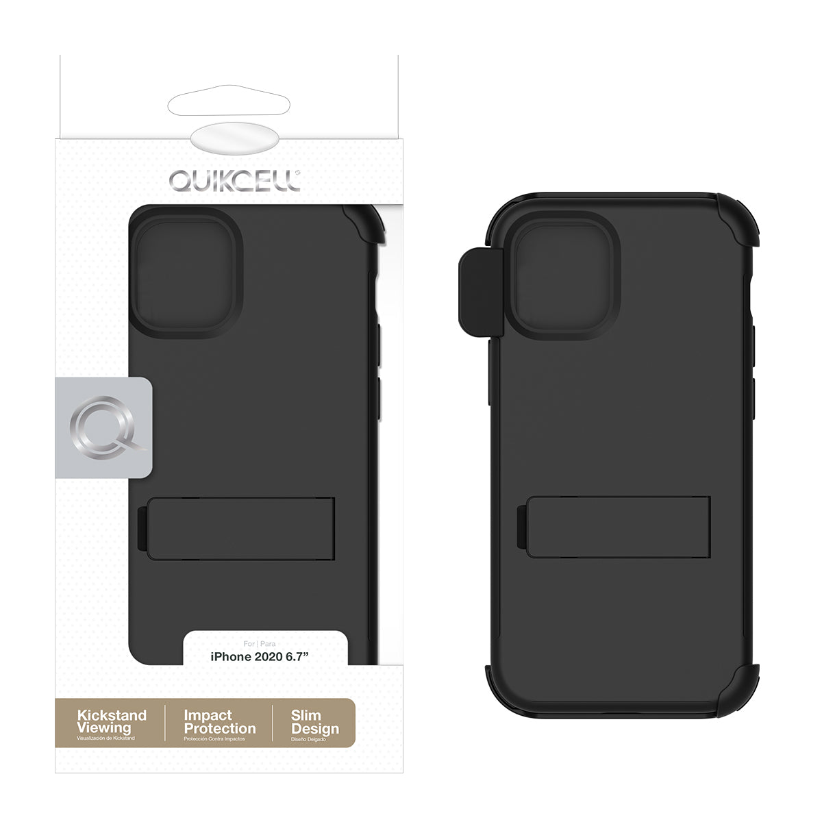Apple iPhone 12 Pro Max Quikcell ADVOCATE + HOLSTER Kickstand Case - Ebony Black (1102572)