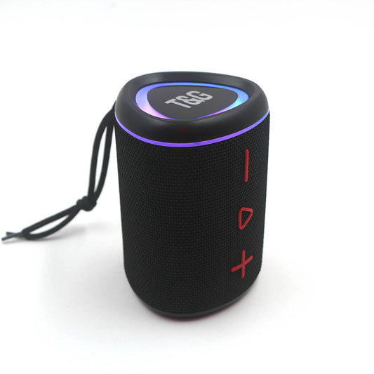 TG-466 Blue-tooth Fabric Waterproof Wireless BT Powerful Speaker HiFi Active Stereo Bass RGB Light Outdoor Party Fabric Speaker ( 1103715) (MSRP $59.99)