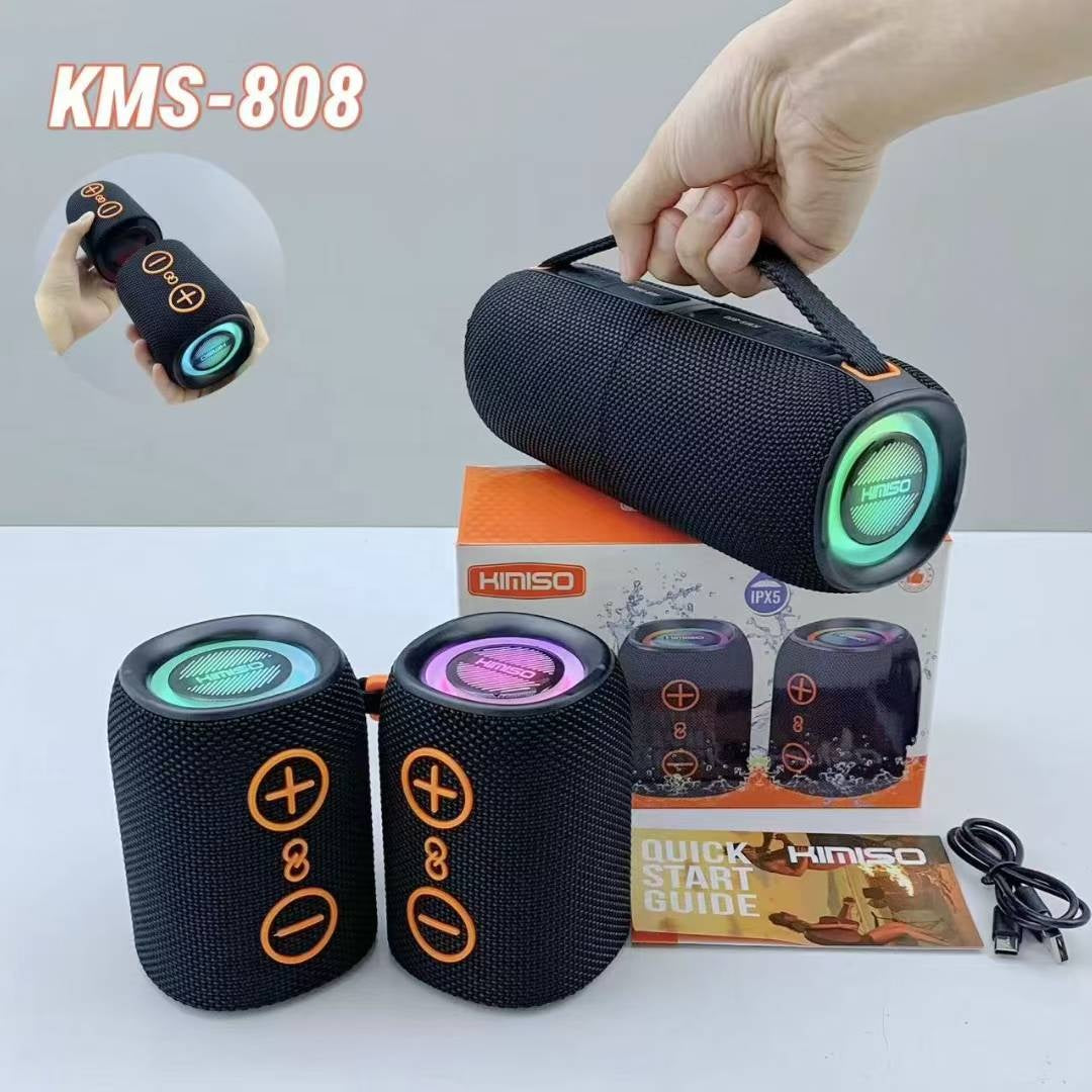 Kimiso KMS-808 20W Wireless Boombox RGB LED Lighting IPX6 Waterproof for Outdoor Parties Home Theatre Compatible Mobile Phone ( 1103711) (MSRP $59.99)