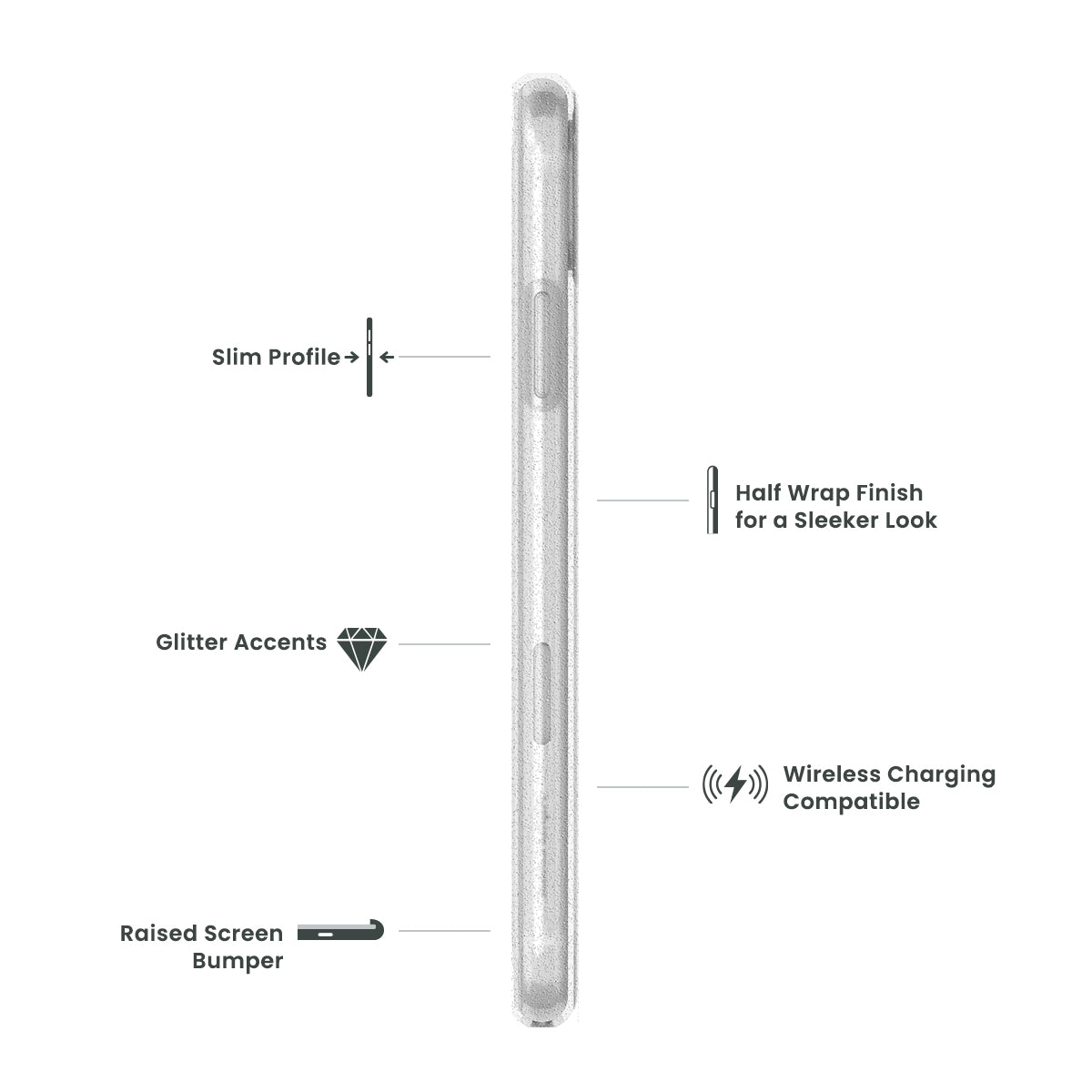 Apple iPhone XR Quikcell ICON Fashion Case - Silver Shimmer (1102562)