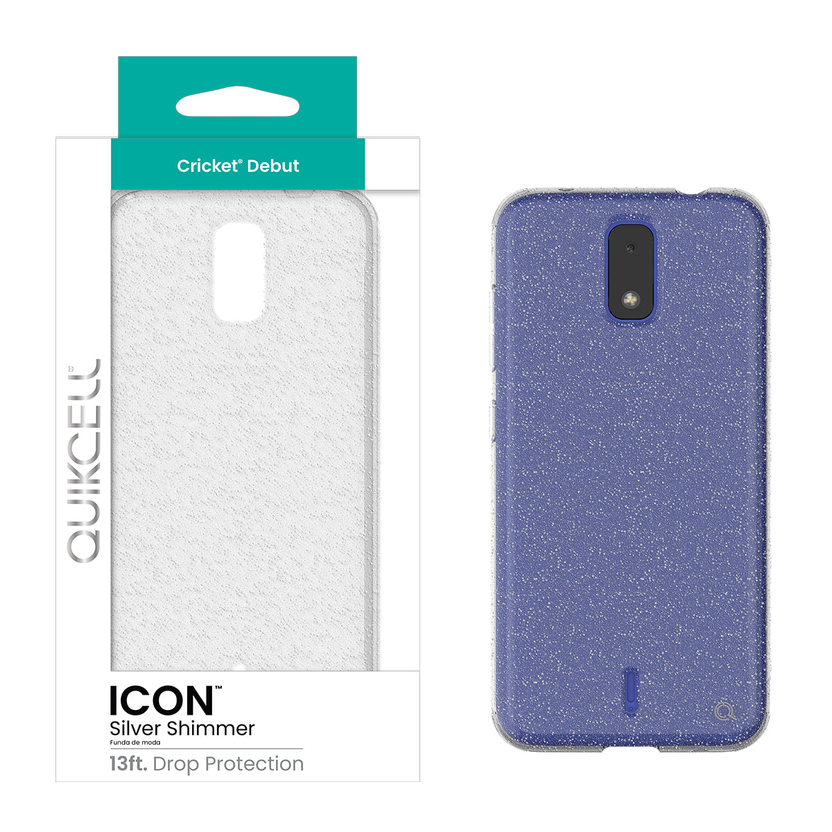 Cricket Debut Quikcell Icon Fashion Case - SILVER SHIMMER (1103095)