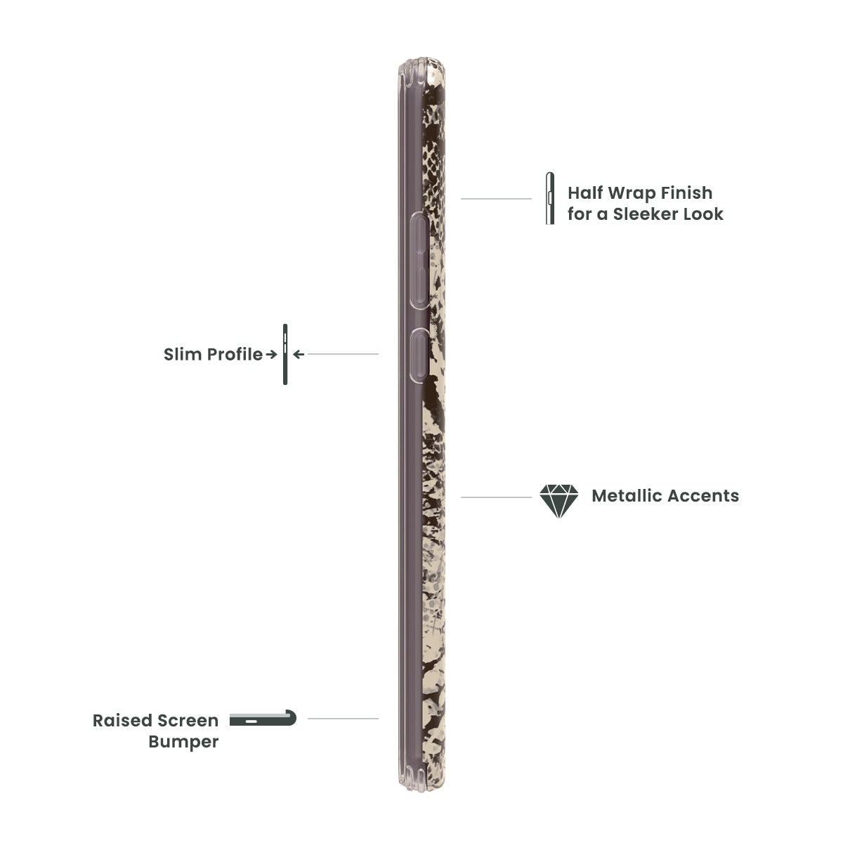 Cricket Ovation 3 QUIKCELL ICON Fashion Case - MIDNIGHT PYTHON (1105308)