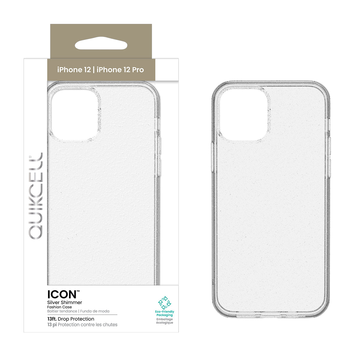 Quikcell Apple iPhone 12 & 12 PRO ICON Fashion Case Silver Shimmer (1107717)